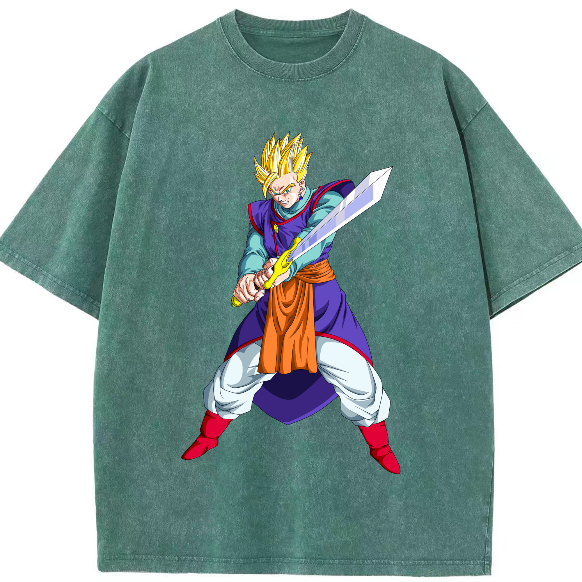 （画像用） ドラゴンボール 孫 悟飯（そんごはん）DRAGON BALL Son Gohan 綿100% ヴィンテージ風 半袖Tシャツ（フロントプリント）